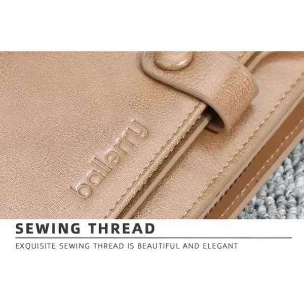 Men's Leather Wallet with Exquisite Sewing Thread