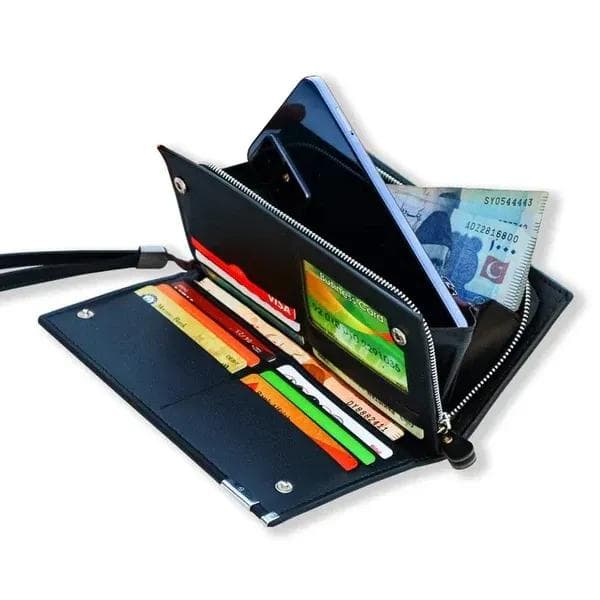Men's Leather Bi-Fold Wallet with Pen Holder