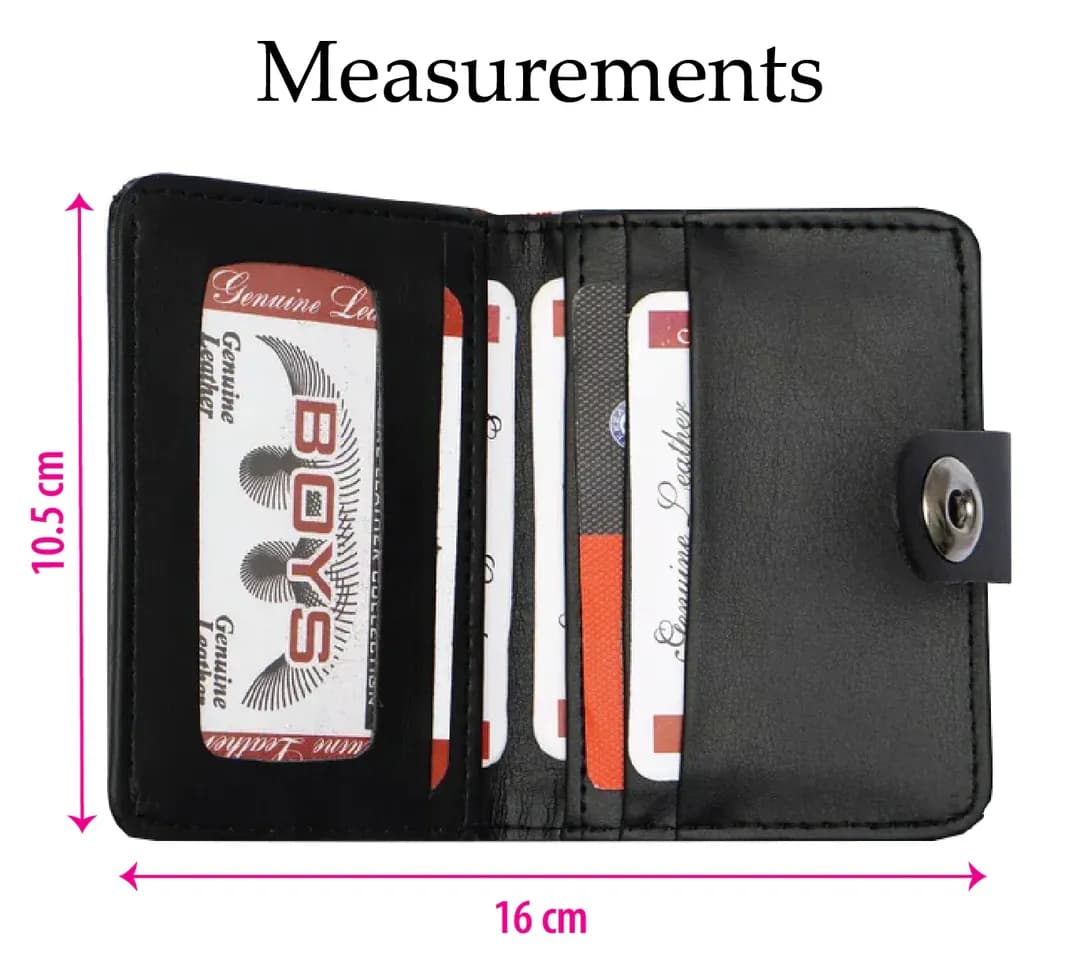 Unisex Tri Fold Leather Wallet Black Brown Magnetic Lock