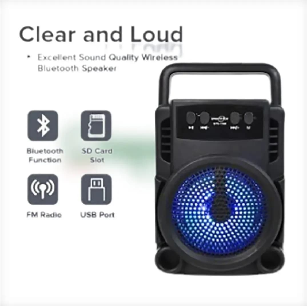 Bluetooth Speaker with FM Radio & 5 Card Slot Black