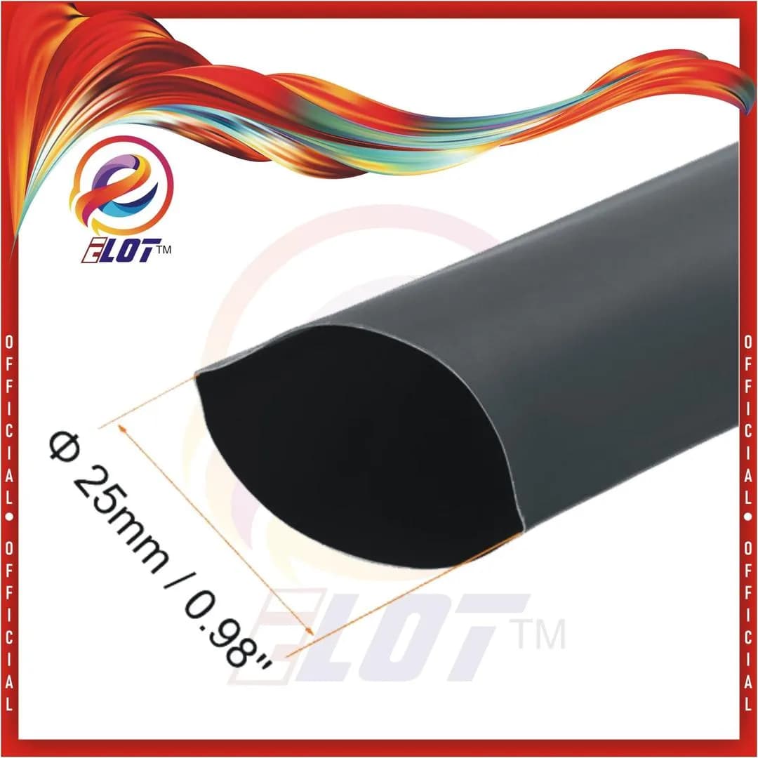 Heat Shrink Black Tubing 25mm for Electrical Wiring