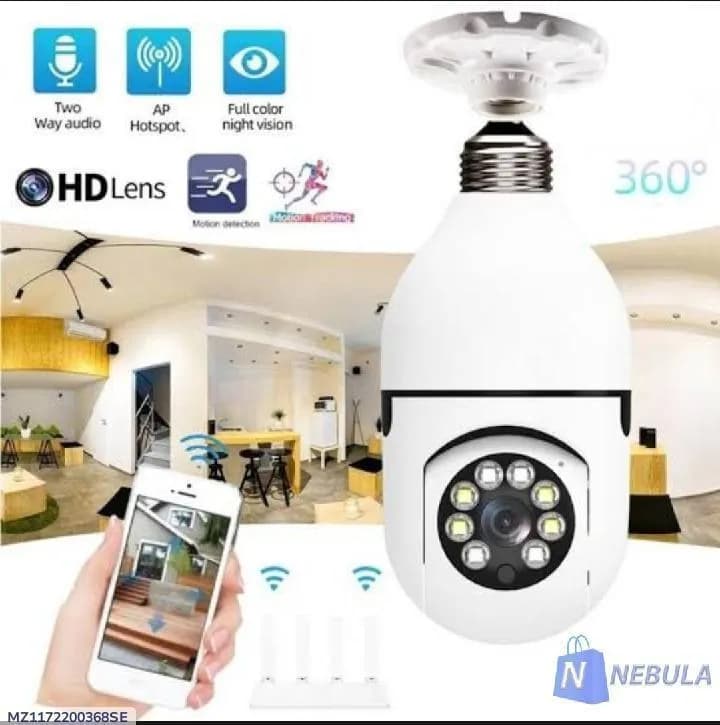 360 View Motion Detection Security Camera White ABS