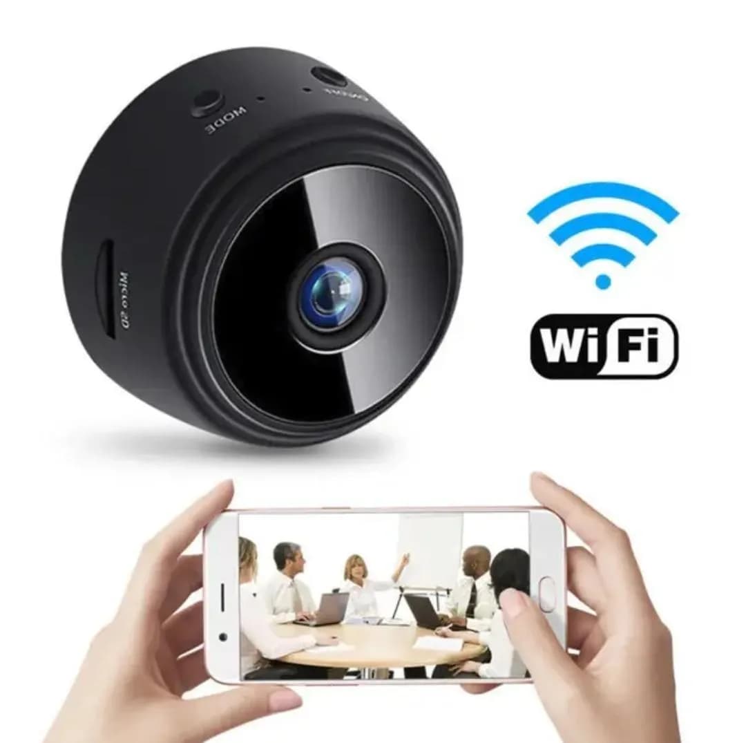 Compact Wireless WiFi Camera Black ABS 3cm