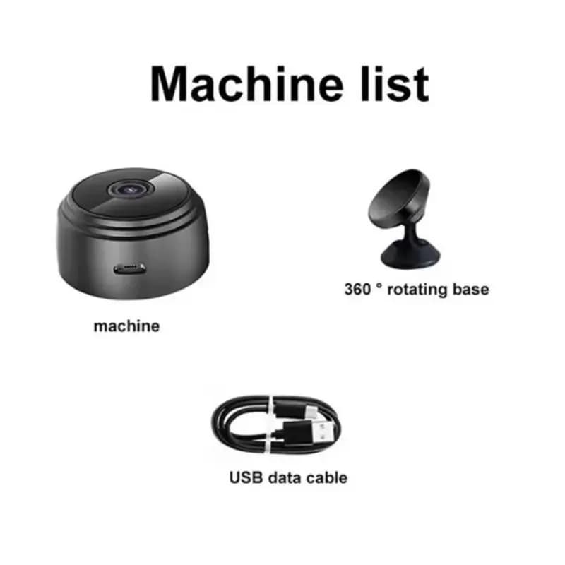 360-Degree Rotating Camera with USB Cable Black