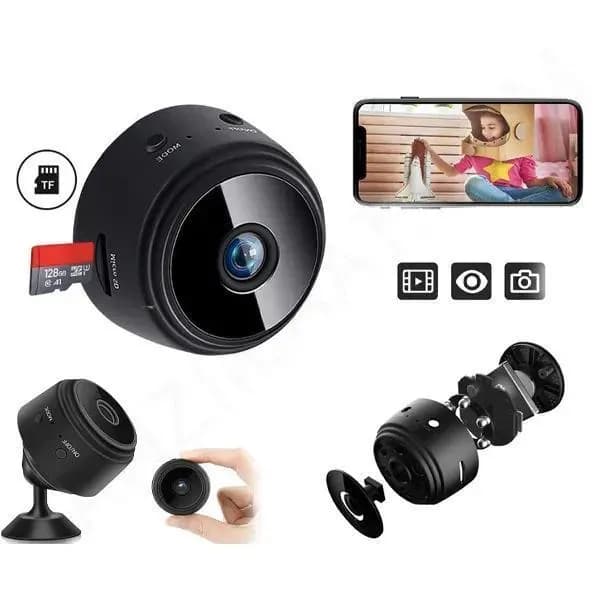 360-Degree Rotating Camera with USB Cable Black
