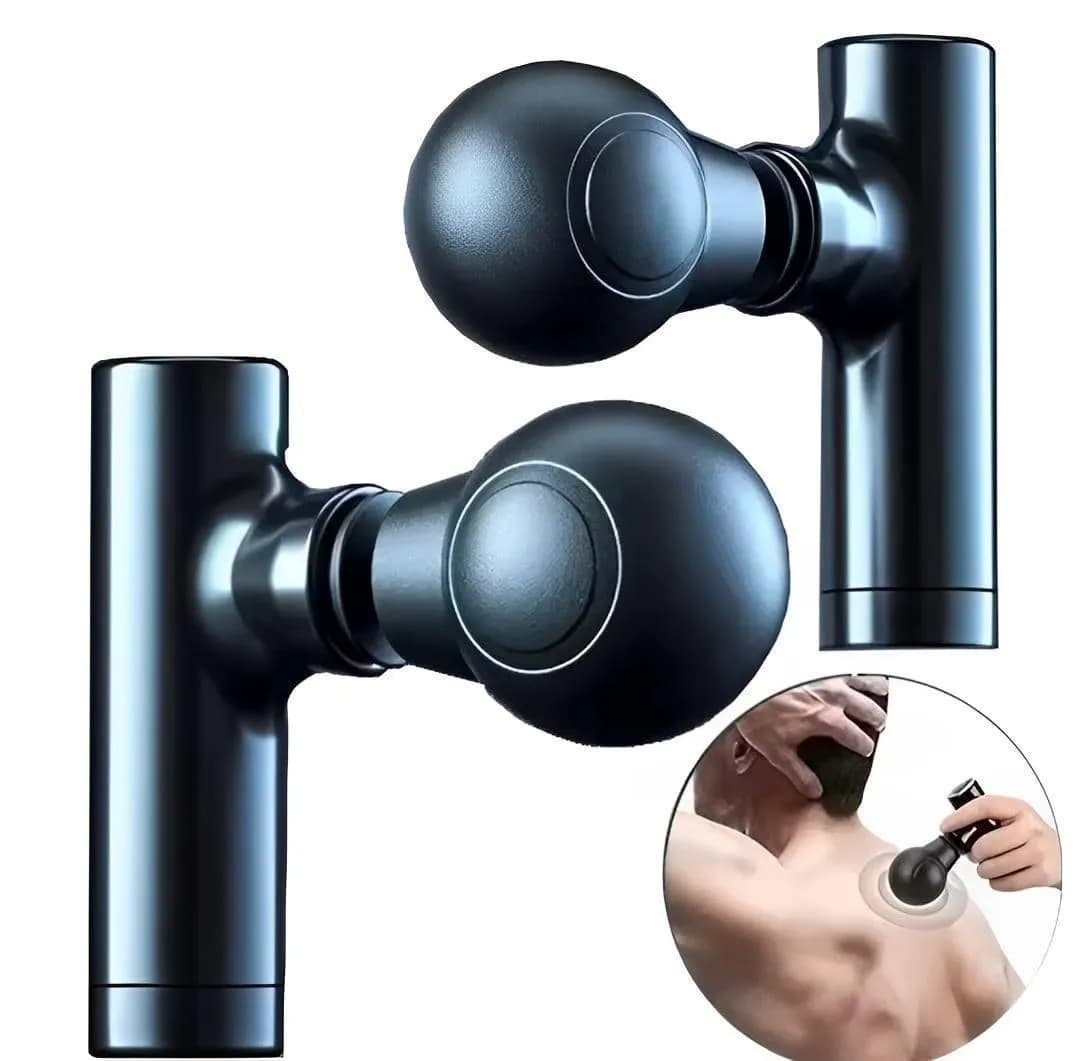 Portable Massager Gun Black ABS Fast Charging