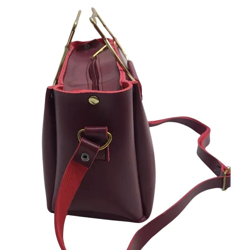 Women's PU Leather Plain Shoulder Bag