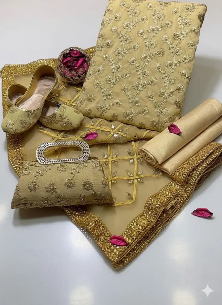 Premium Embroidered 5-Piece Women Suit Set for Eid & Weddings