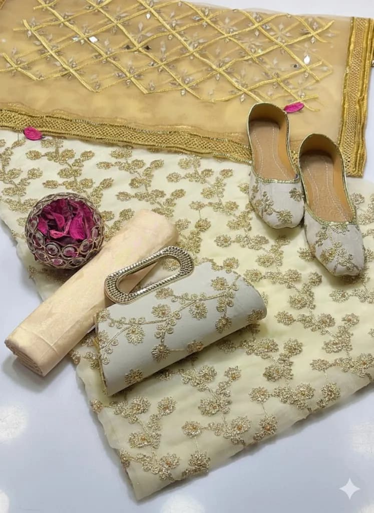 Premium Embroidered 5-Piece Women Suit Set for Eid & Weddings