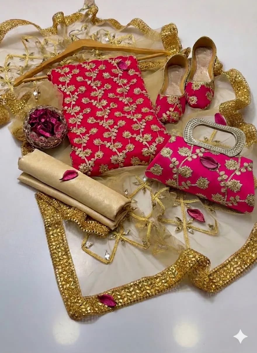 Premium 5-Piece Women’s Embroidered Suit Set for Eid & Weddings