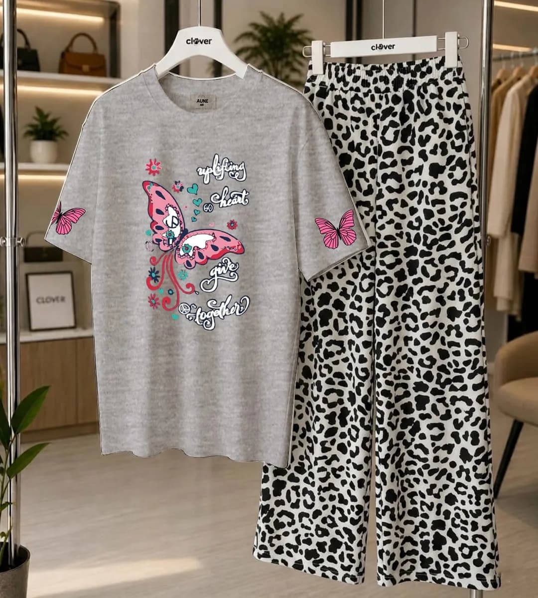 2 Pcs Women's Stitched Jersey Printed Night Suit