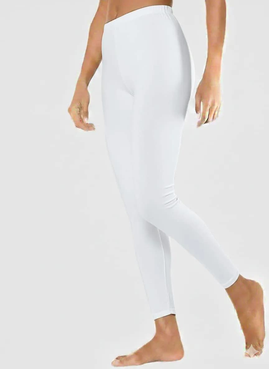 White Slim Fitting Thermal Tights for Women