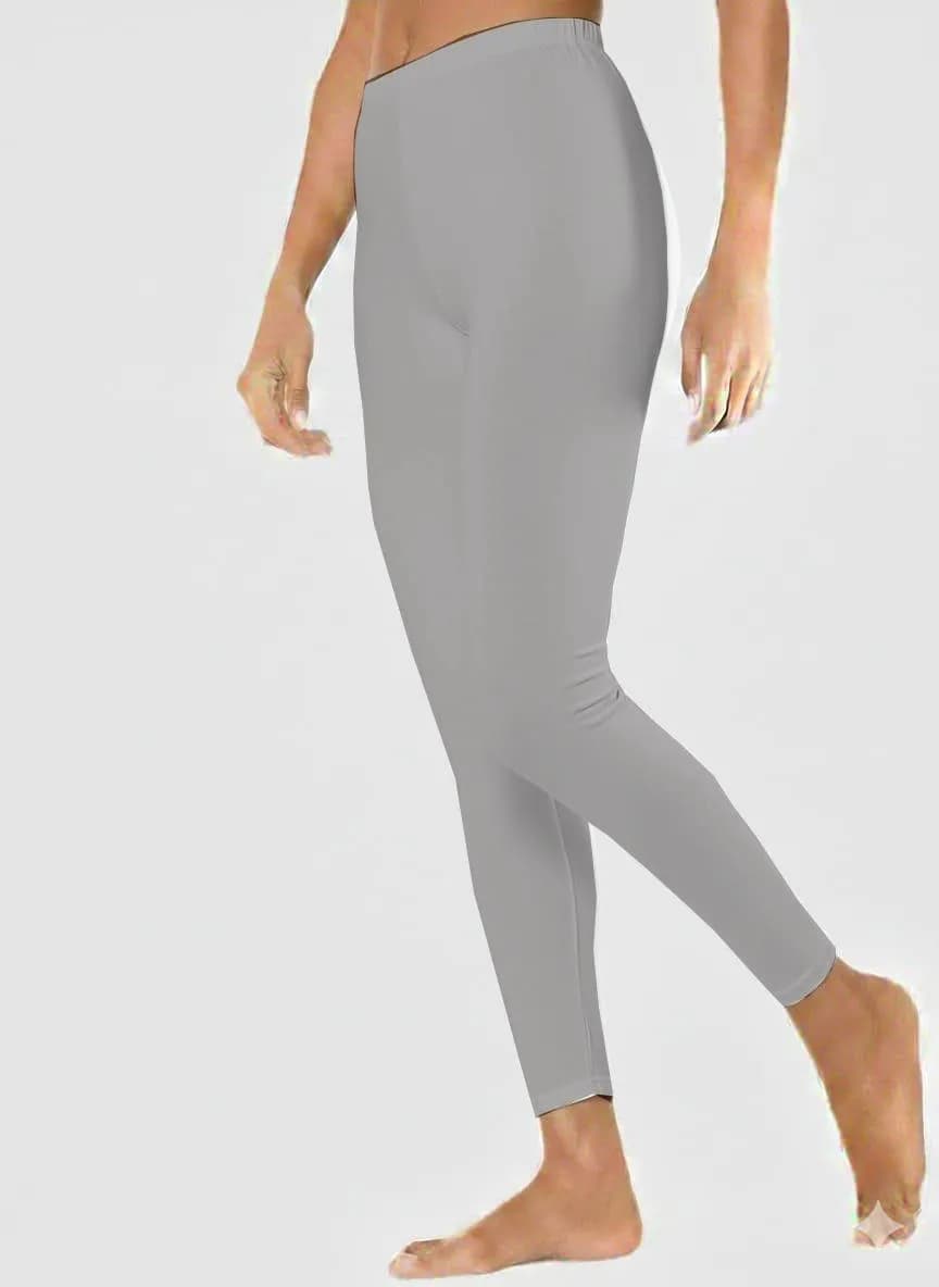Grey Jersey Thermal Tights Slim Fit Lightweight