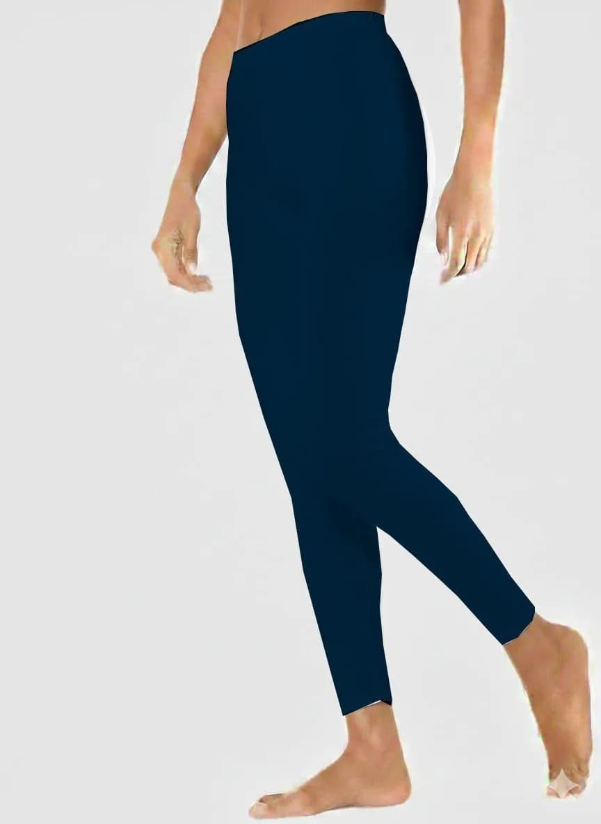 Blue Jersey Thermal Tights Slim Fit Lightweight