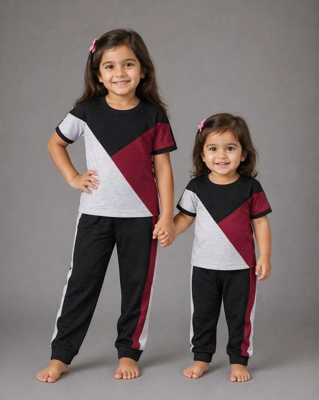Women's Black Red White Track Suit Set with Shoes