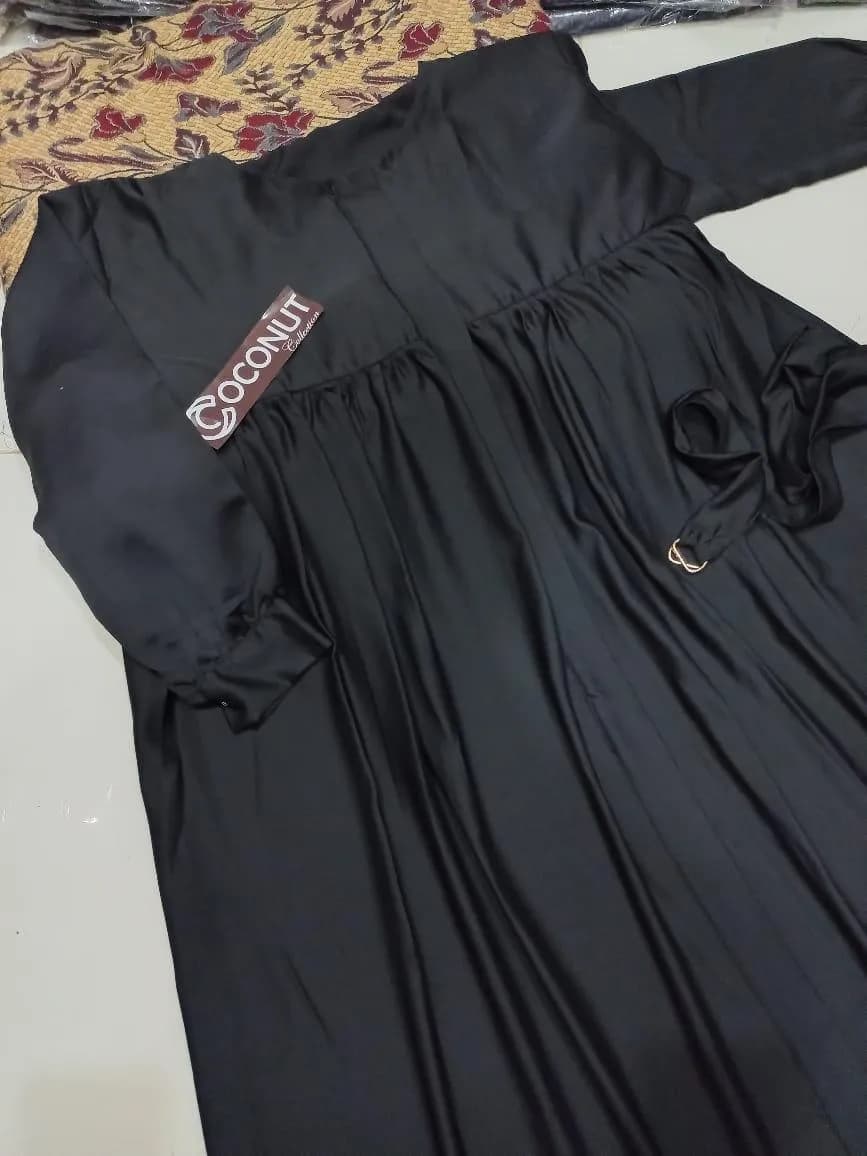 Black Georgette Full Abaya with Front Zip & Side Pockets