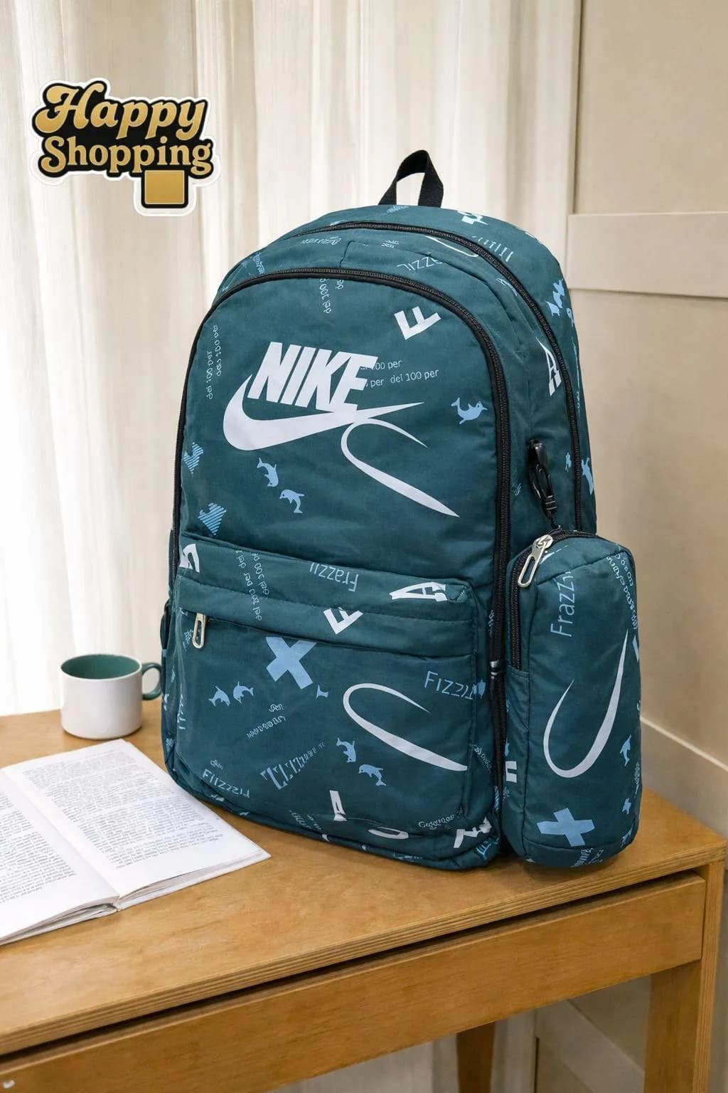 Nike Printed Backpack for Students & Professionals Lightweight Parachute Material