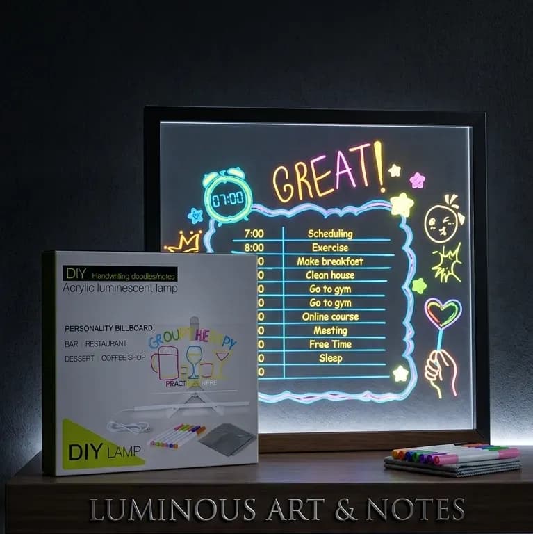 DIY Acrylic LED Writing Board with Glow & Neon Effects
