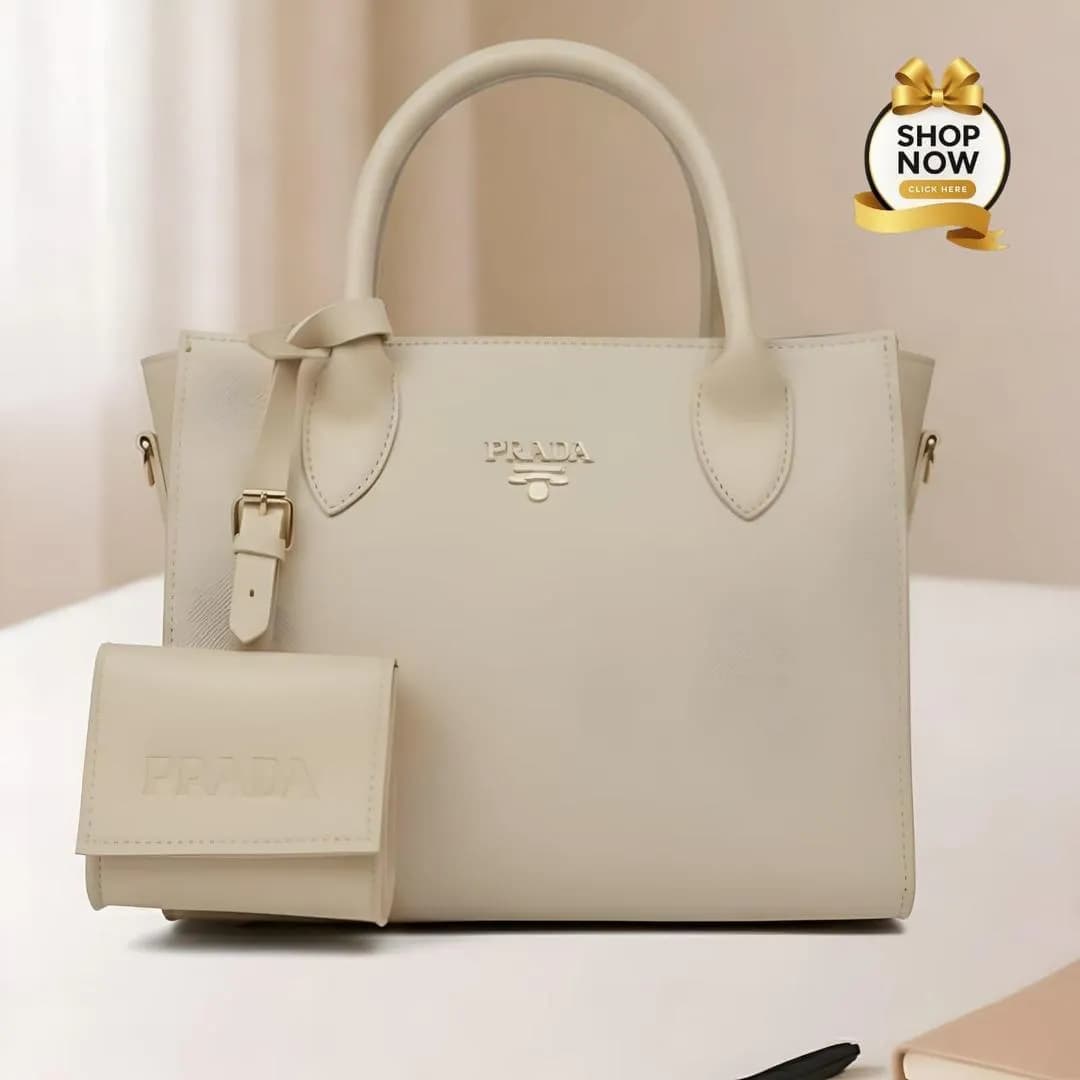 Prada Blue Handbag Set with Wallet
