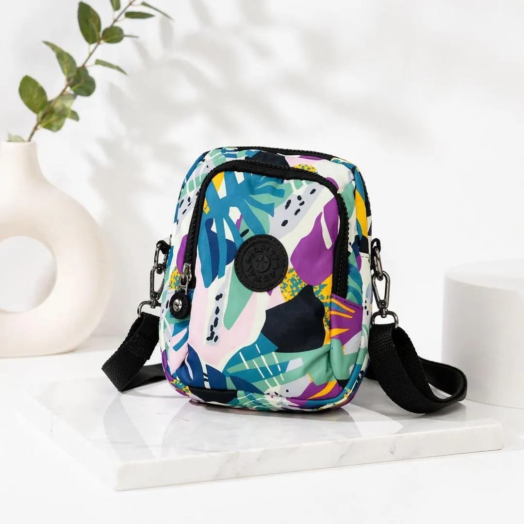 Multicolor Zipper Backpack with Belt for Women