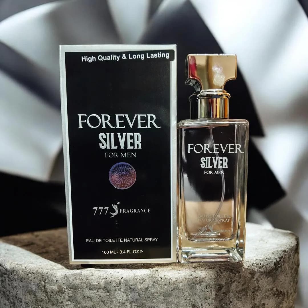 Forever Silver For Men 777 Perfume 100ml Silver Bottle