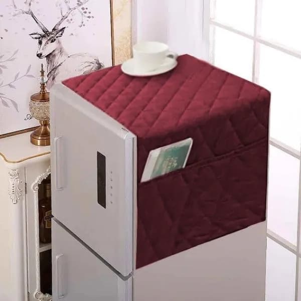 Cotton Quilted Fridge Cover with Pockets 50x22"