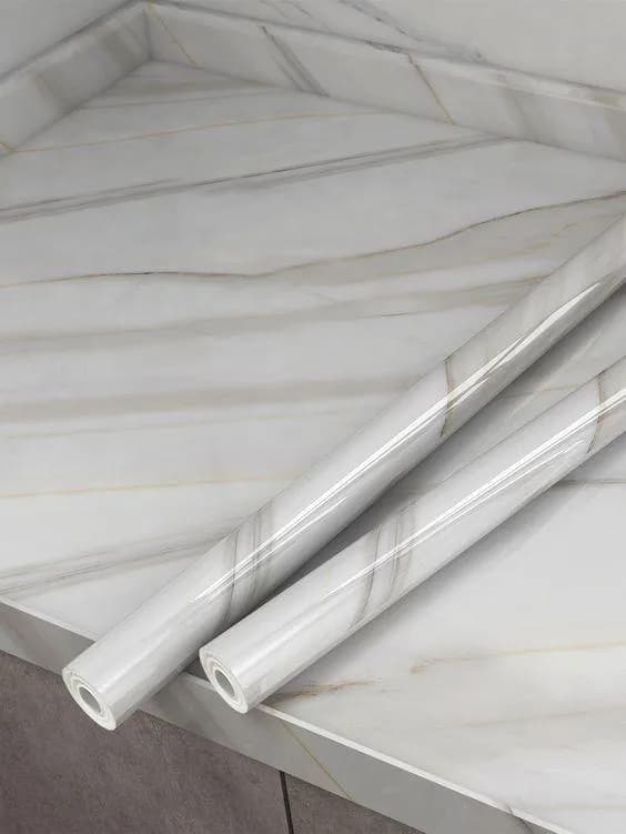 Self-Adhesive Marble Sheet 200x60cm White Black