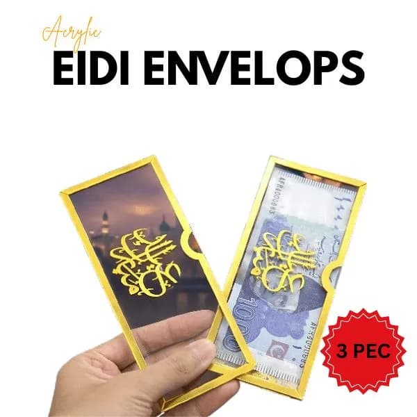Eidi Envelopes Acrylic Gold 3Pc Set