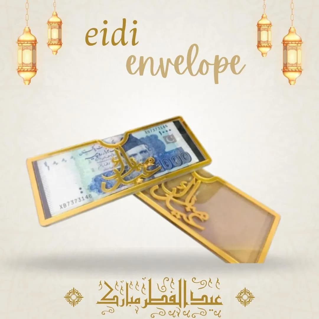 Eidi Envelope Acrylic Gold Design for Kids & Family