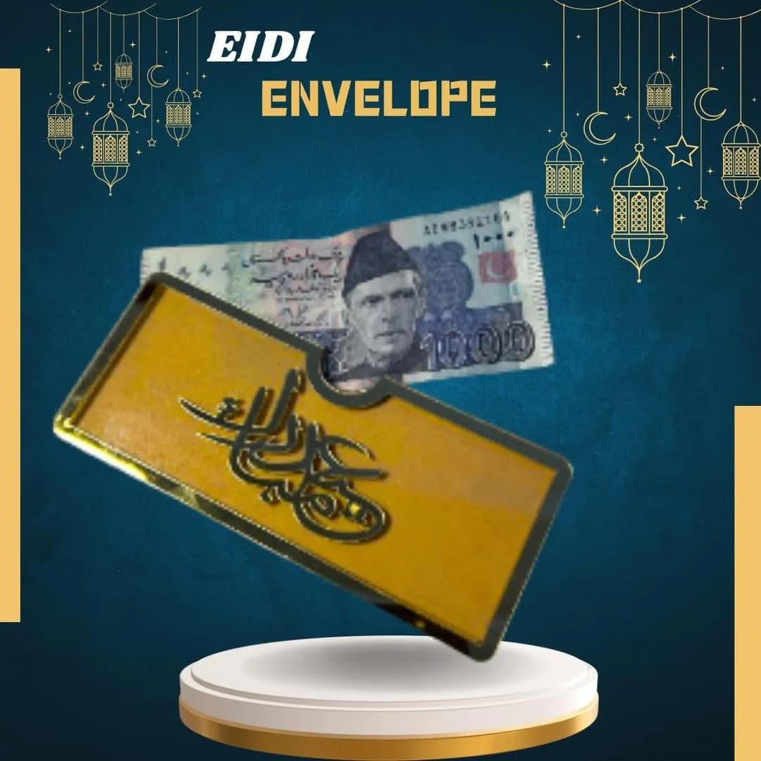Eidi Envelope Acrylic Gold Design for Kids & Family