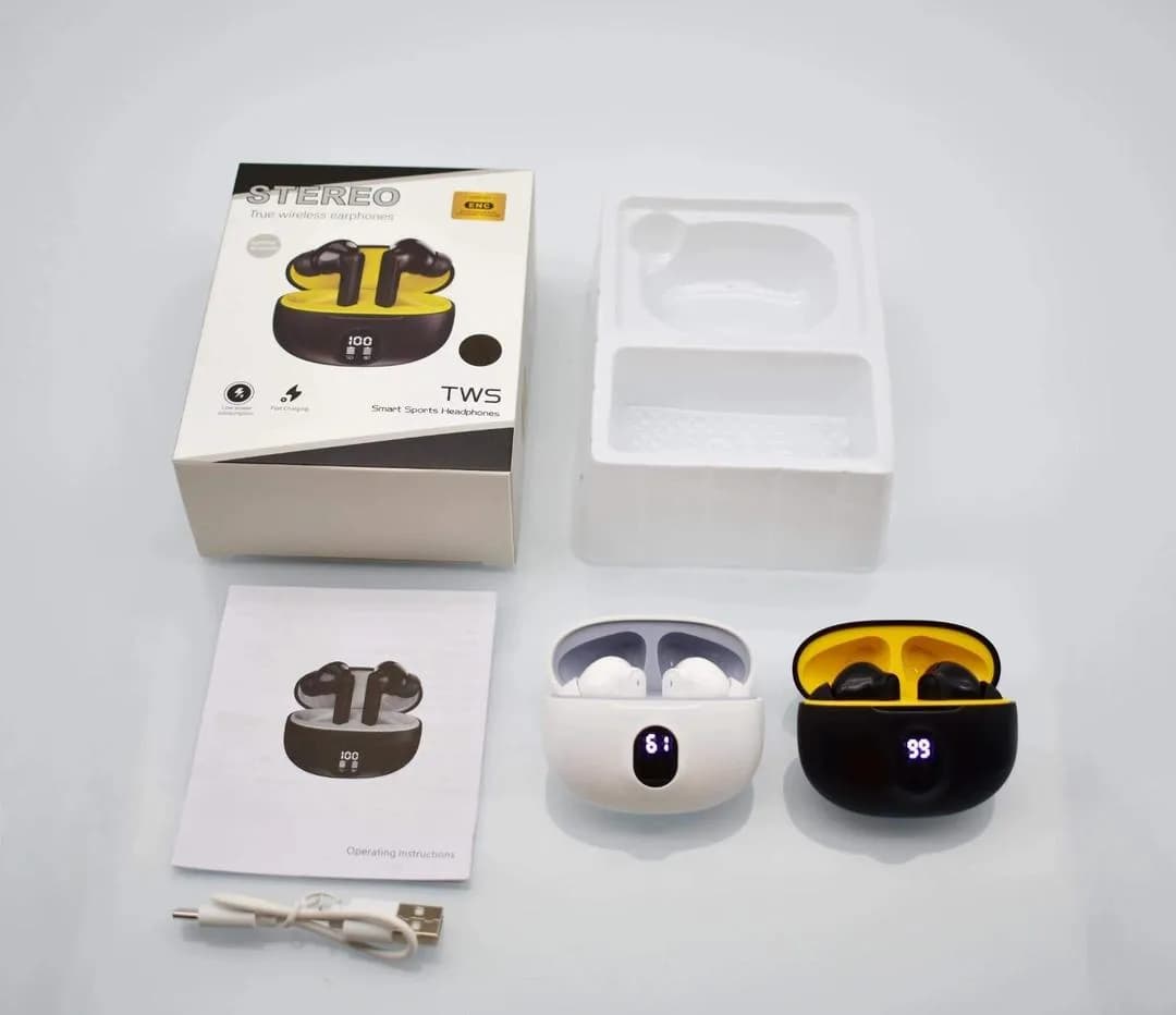 385 Earbuds ANC Black Yellow Bluetooth 5.3