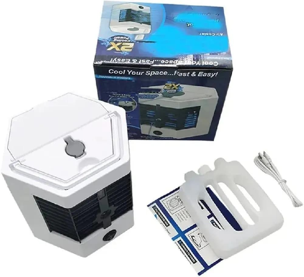 Portable Mini Air Cooler White 2X Ultra Cool ABS Plastic