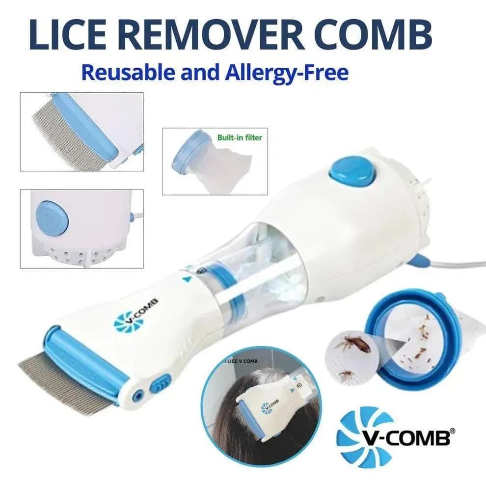 V Comb Anti Lice Electric Hair Comb Portable Travel Friendly