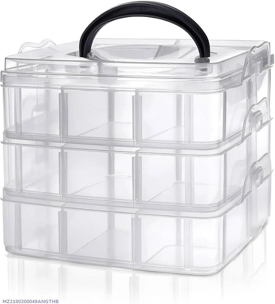 3-Layer Transparent Jewelry and Toy Storage Organizer Box