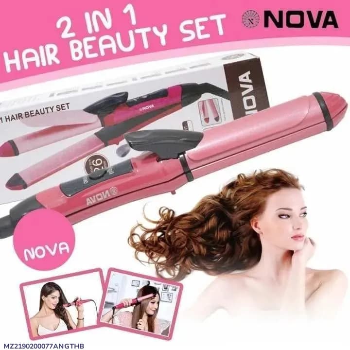 Nova 2-in-1 Hair Straightener Pink Ceramic Coated