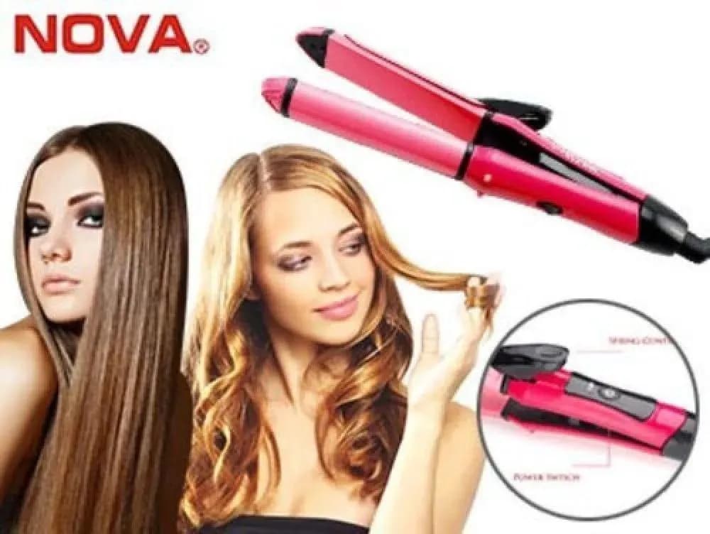 Nova 2-in-1 Hair Straightener Pink Ceramic Coated