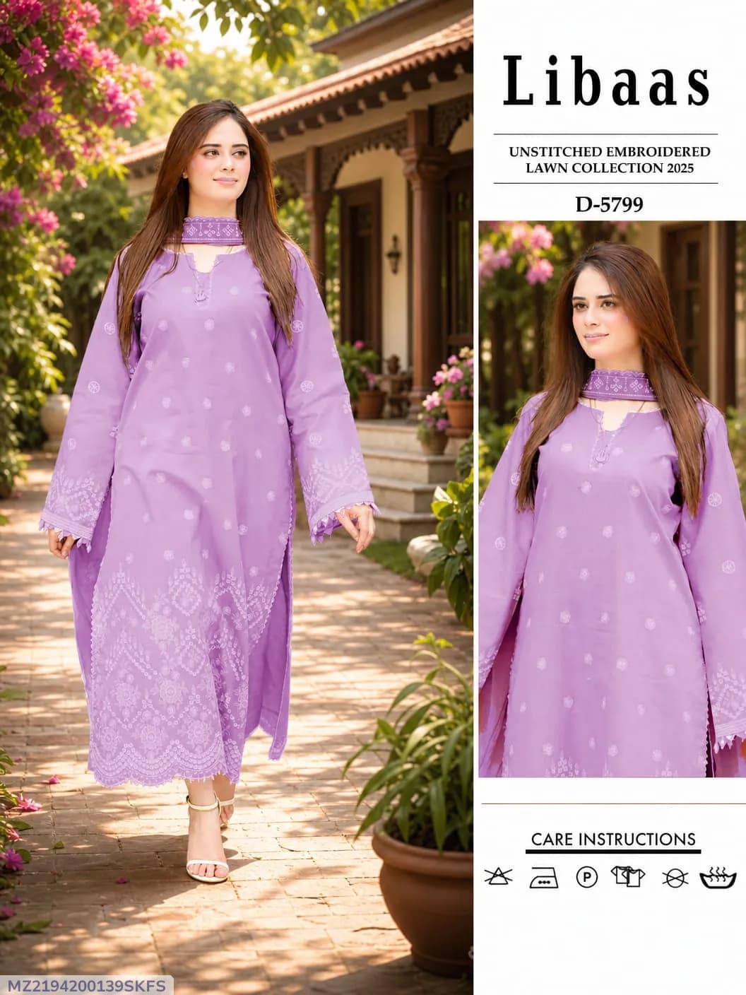 2 Pcs Women's Unstitched Embroidered Suit