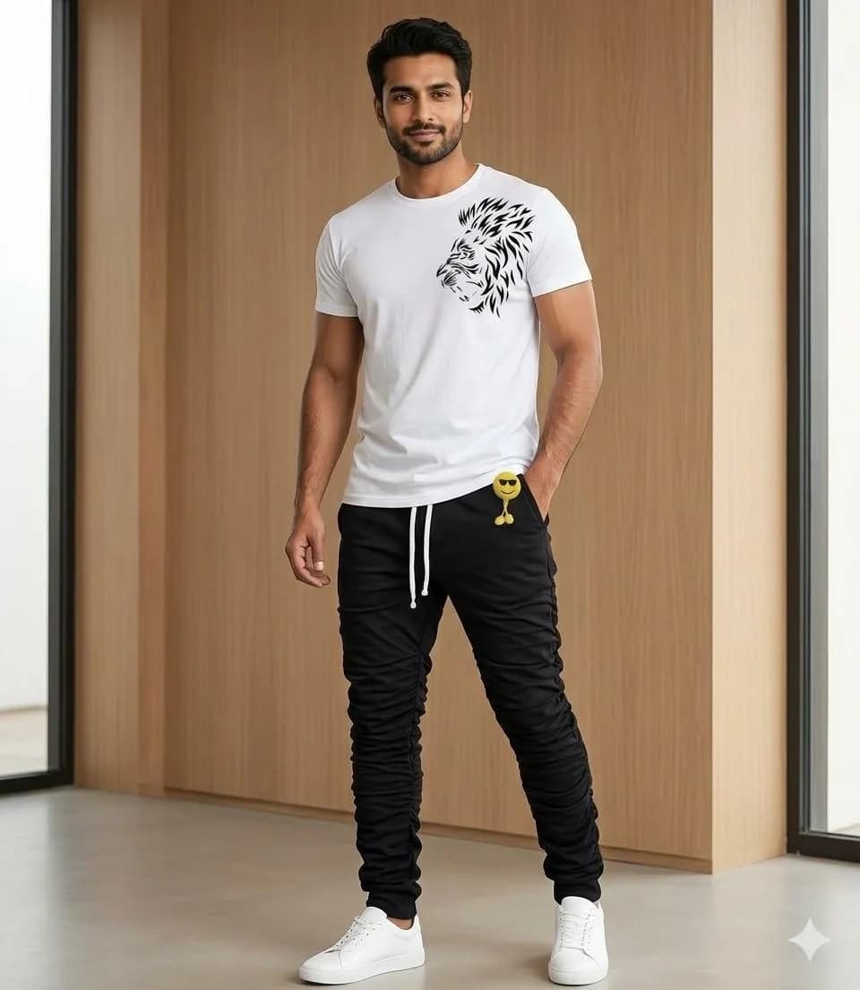 2 Pcs Men's Polyester Printed Track Suit
