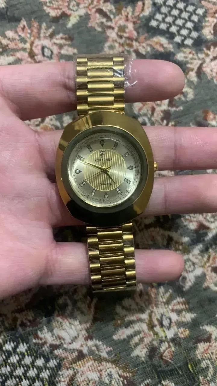 Men's Rose Gold Chain Strap Analogue Watch 2mm