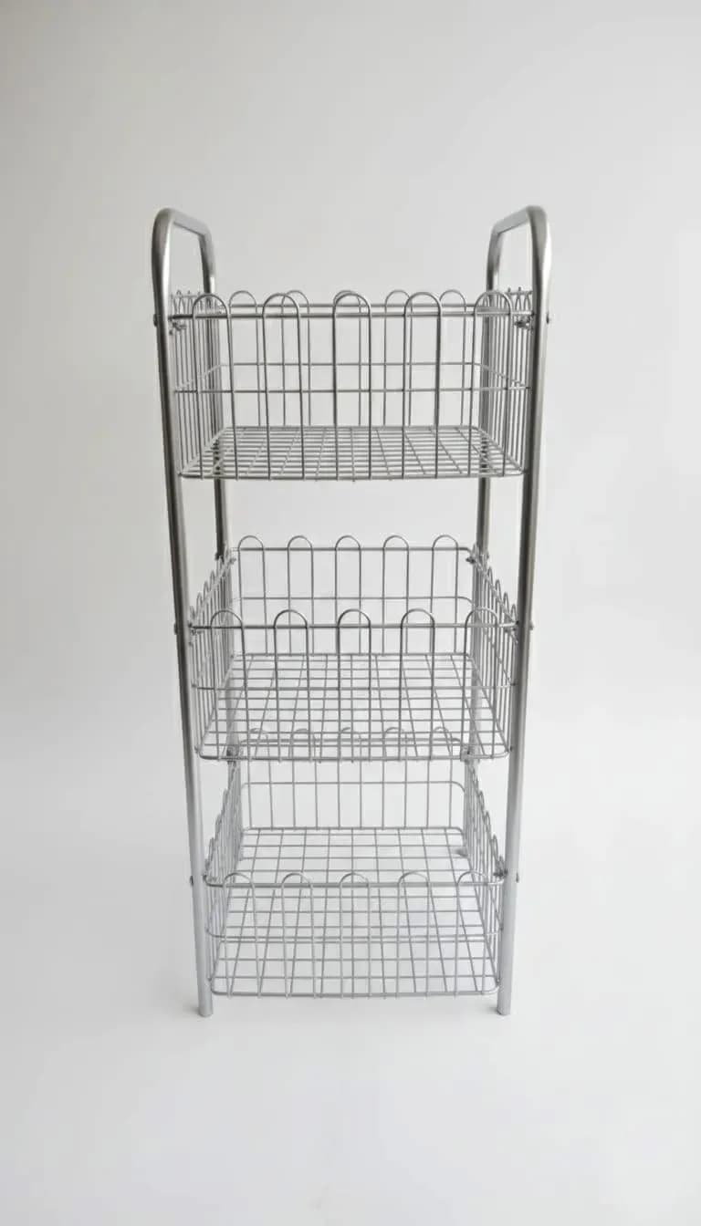 Three Tier Chrome Metal Kitchen Storage Rack