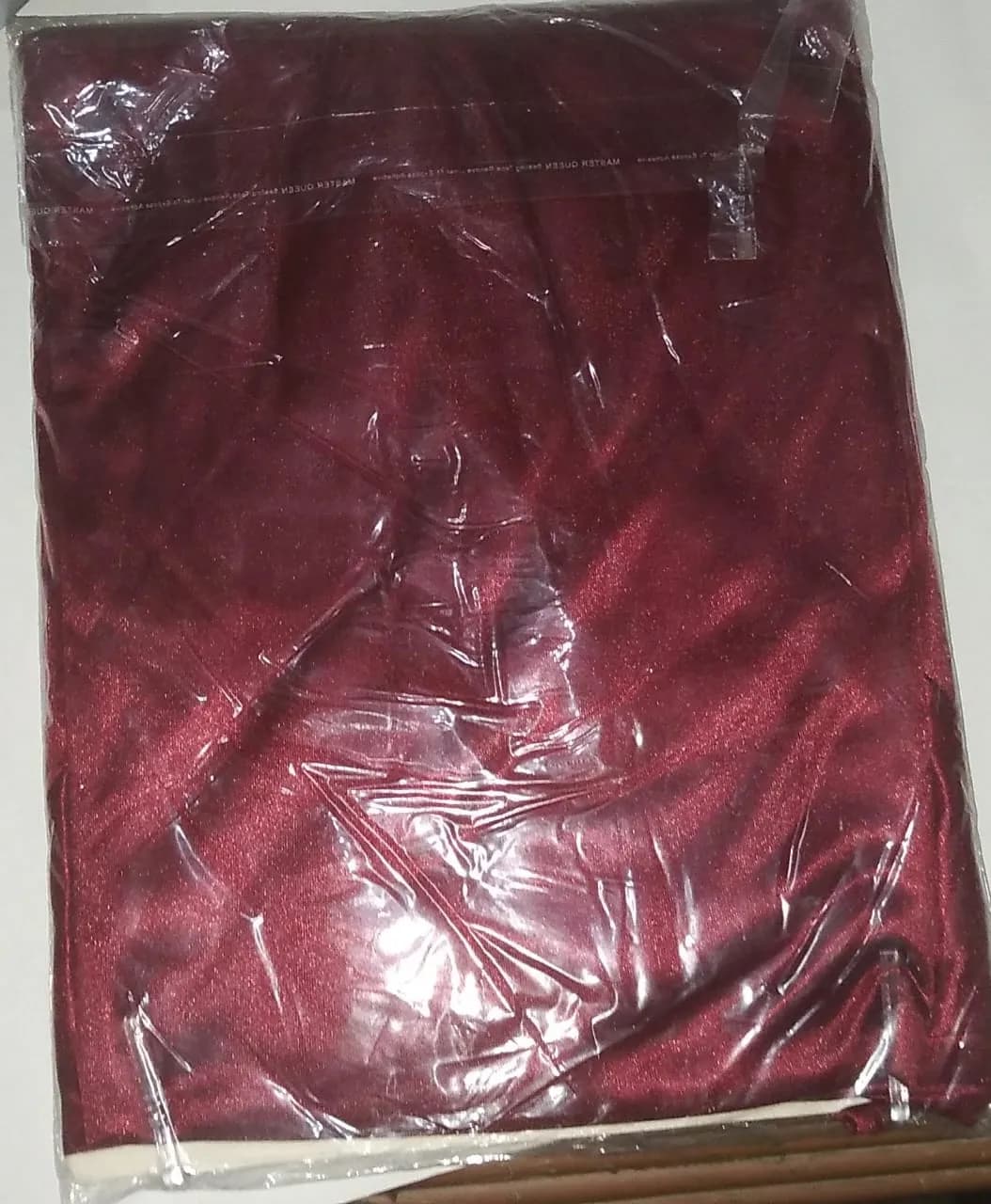 Maroon Silk Lace V-Neck Nightgown Set 2 Pcs