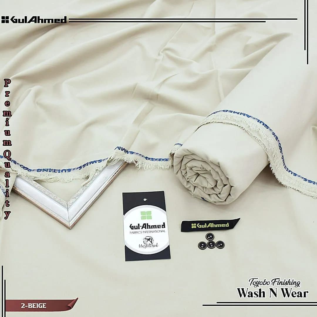 Men's Off White Wash & Wear Plain Suit All Season