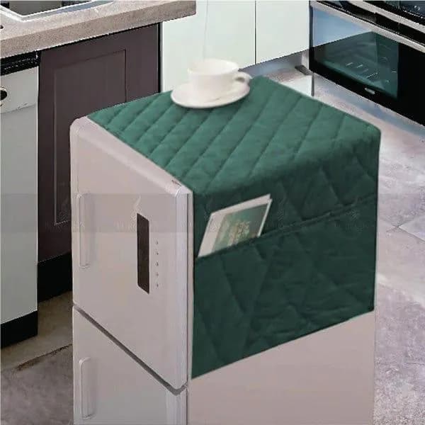 Black Quilted Refrigerator Cover 50x20" Cotton Dust Proof