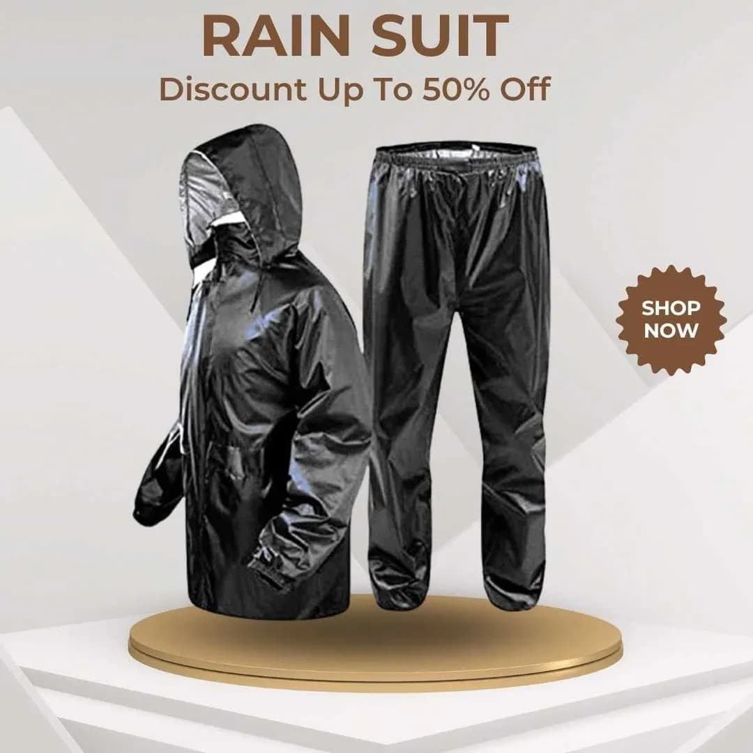 Waterproof Rain Suit Black Full Body Cycling Hiking Commute