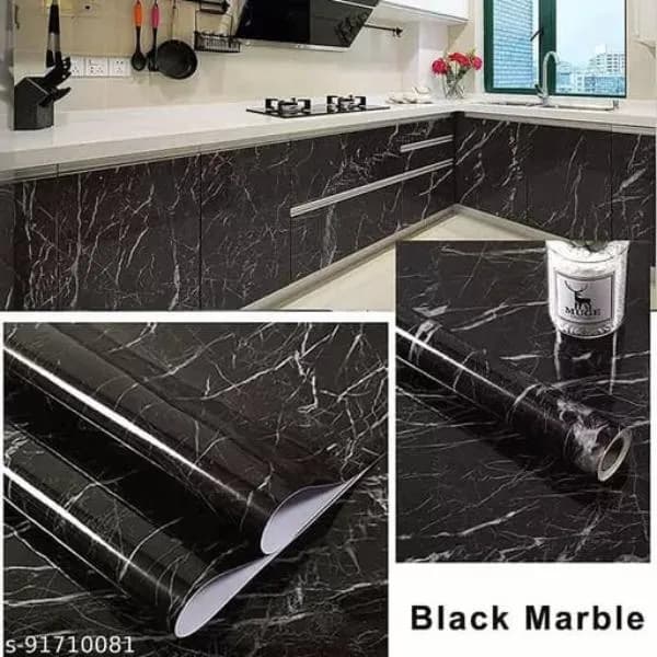 Black Marble Self-Adhesive Kitchen Countertop Sheet