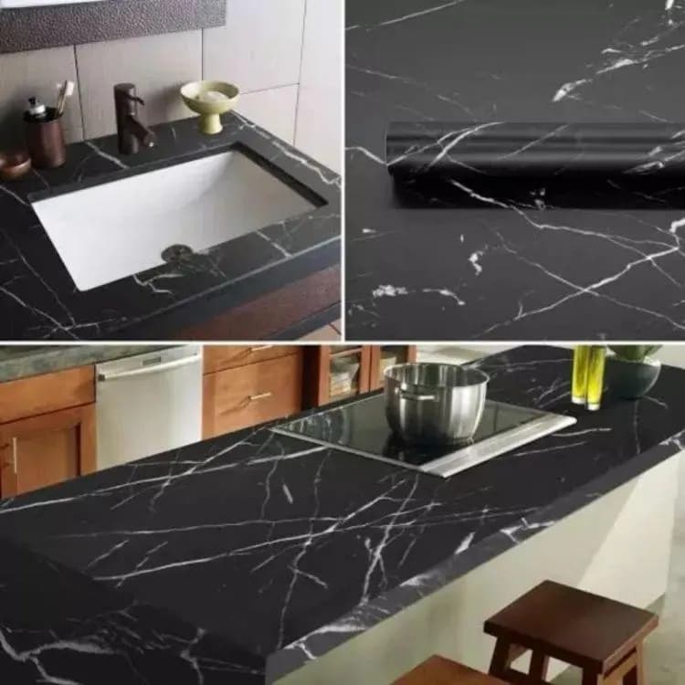 Waterproof Marble Sheet black & white