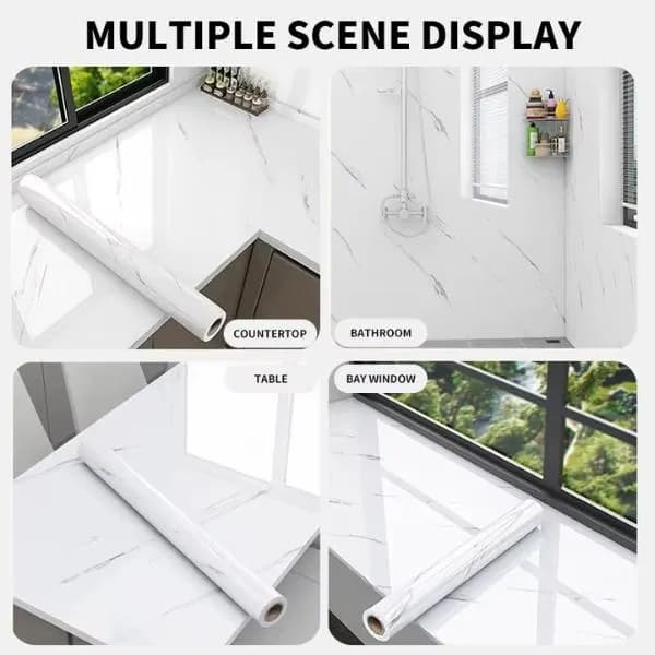 Black & White Marble Sheet for Countertops, Walls, and Windows