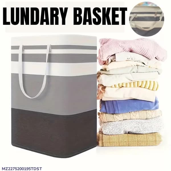 Multicolor Foldable Laundry Basket 20x12 Inches