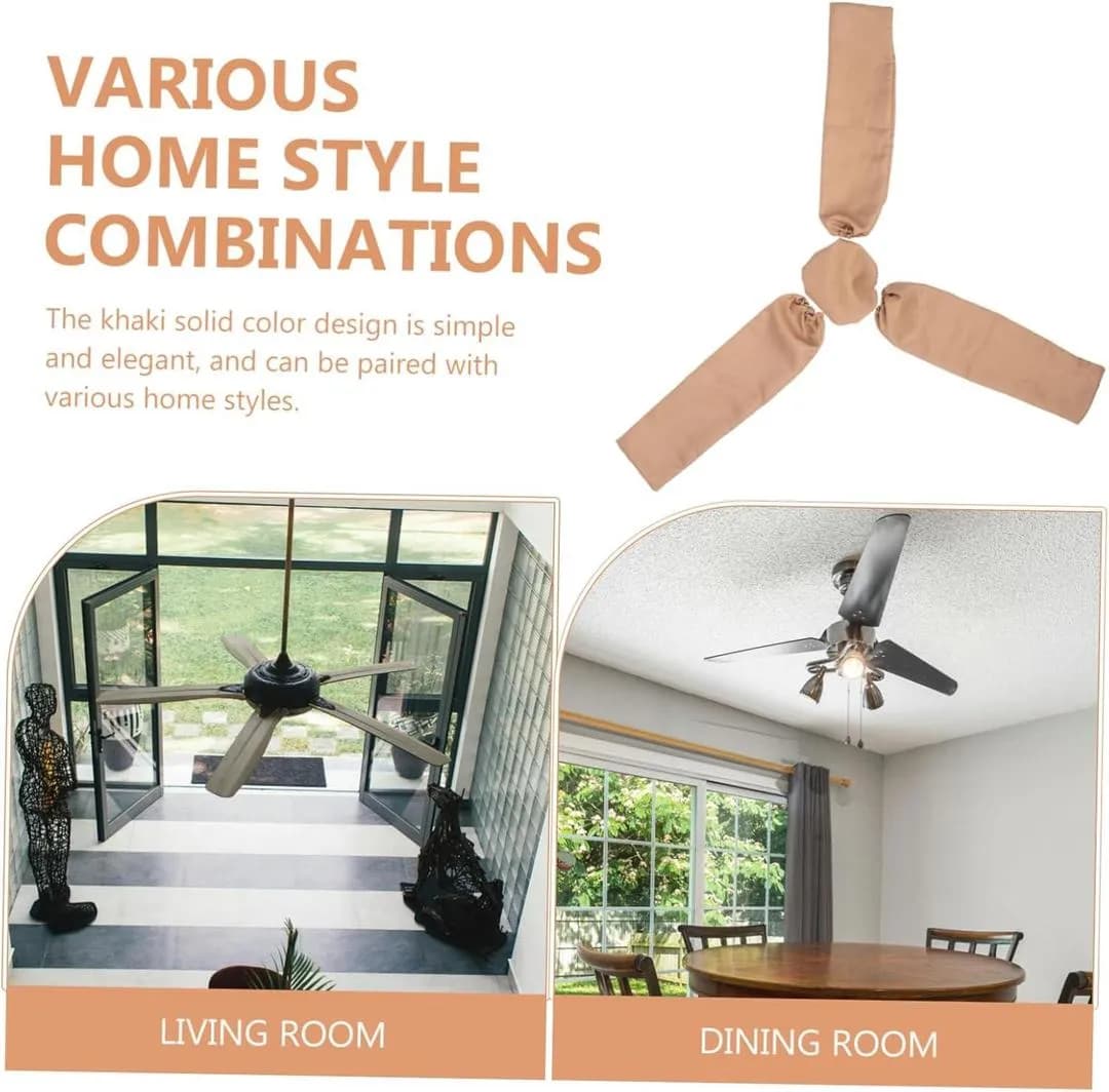 3 Pcs Non Woven Plain Ceiling Fan Cover set