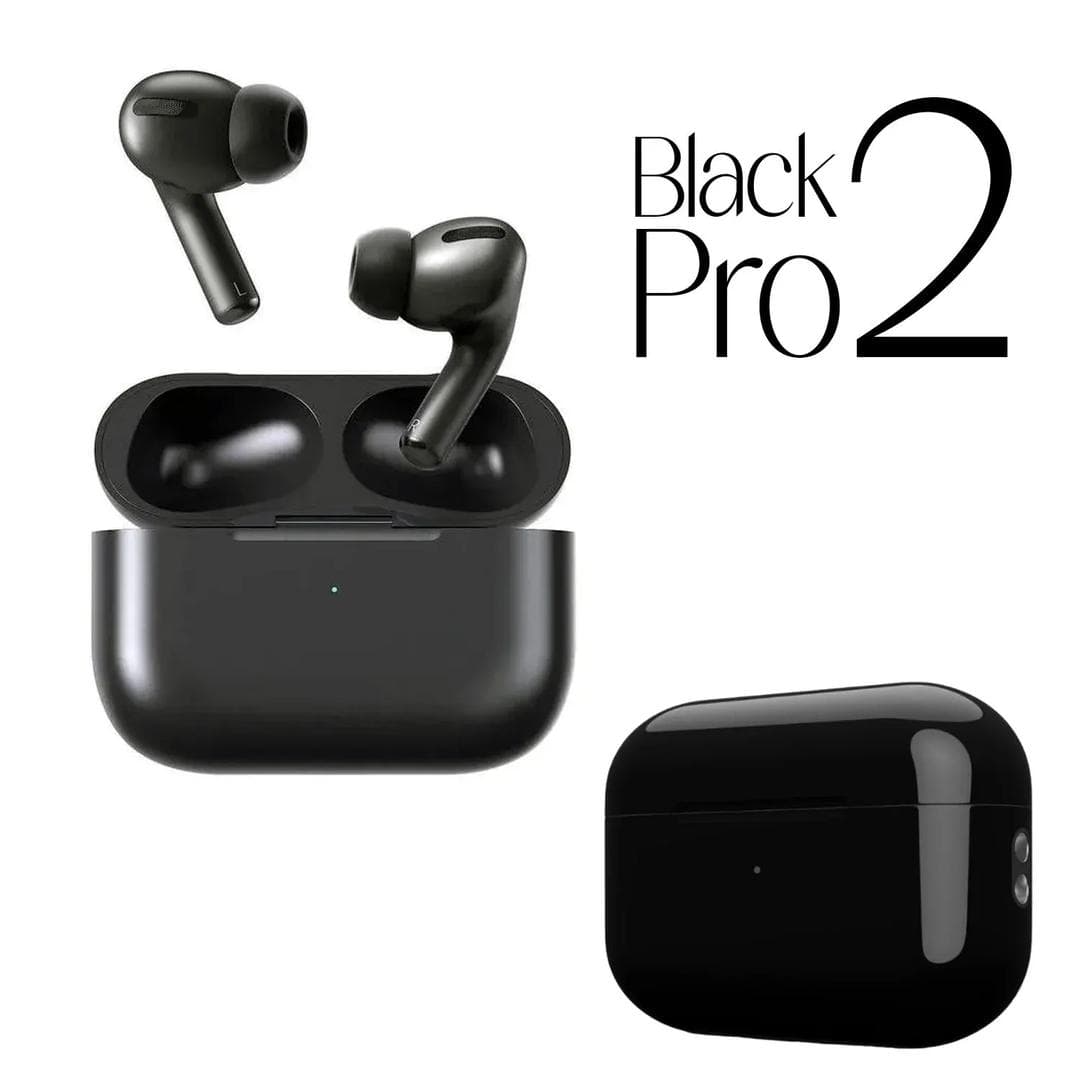 Black Pro 2 Wireless Earbuds with Charging Case